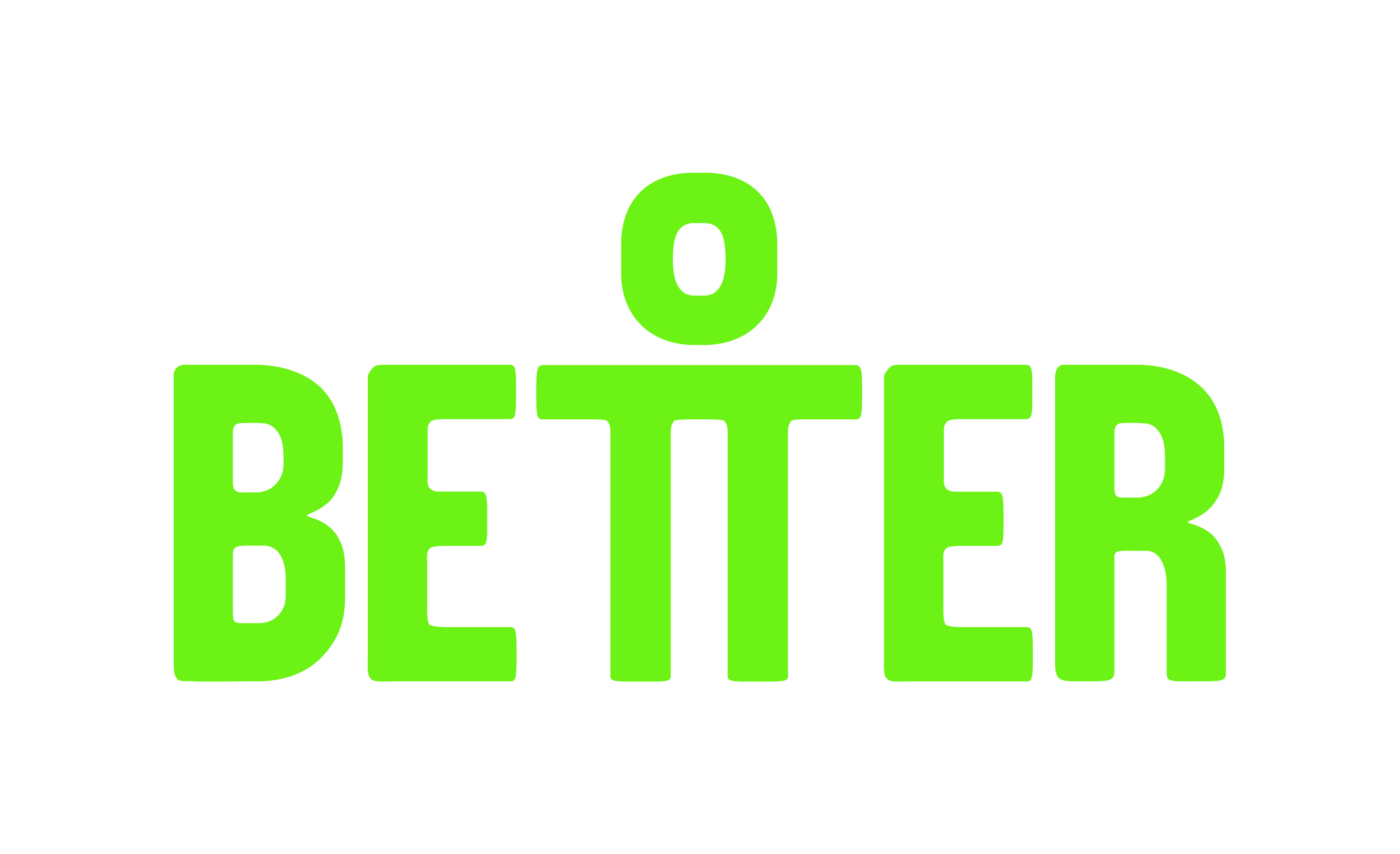 Better logo, in green text with the two letters "T" making an image of a person.