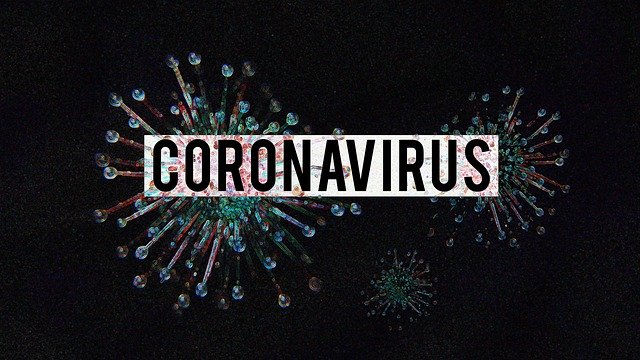 Coronavirus image – the word Coronavirus on a black background