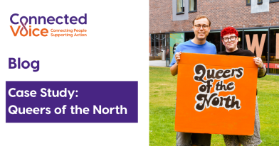 A graphic showing the name of the blog post and two pictures from Queers of the North
