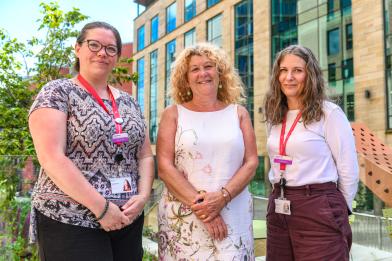 (L-R) - Connected Voice Hate Crime Advocate Emma Benson, Susan Dungworth, Police and Crime Commissioner for Northumbria, Head of Connected Voice Advocacy, Jane Kingston.
